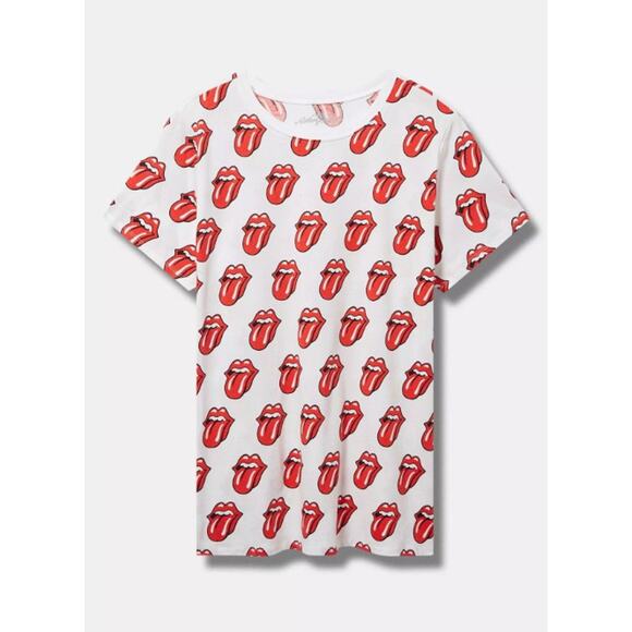 Torrid Women's Plus Size The Rolling Stones Logo Rock T-Shirt Size 00 M New - Picture 1 of 8